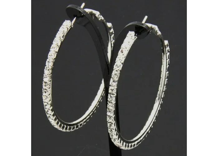 серьги кольца большие с камнями. Millenia swarovski серьги кольца. крупные серьги. биколорные серьги конго. золотые серьги-кольца.