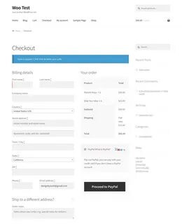 Страница оформления заказа woocommerce