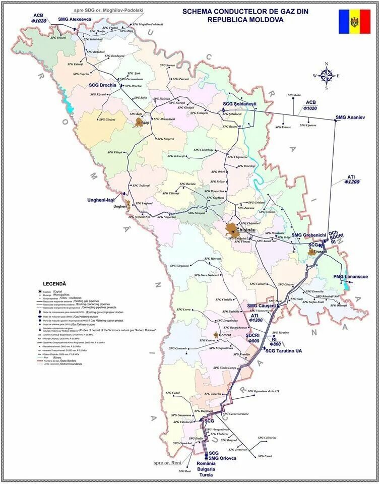 ГТС Молдовы на карте. Схема газоснабжения Молдавии. Карта автодорог Молдовы. Молдовагаз карта.