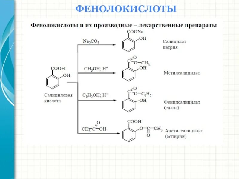 Фенолокислоты общая формула. Фенолокислоты реакция карбоксильной группы. Химические свойства фенолокислот. Формула салициловой фенолокислоты.