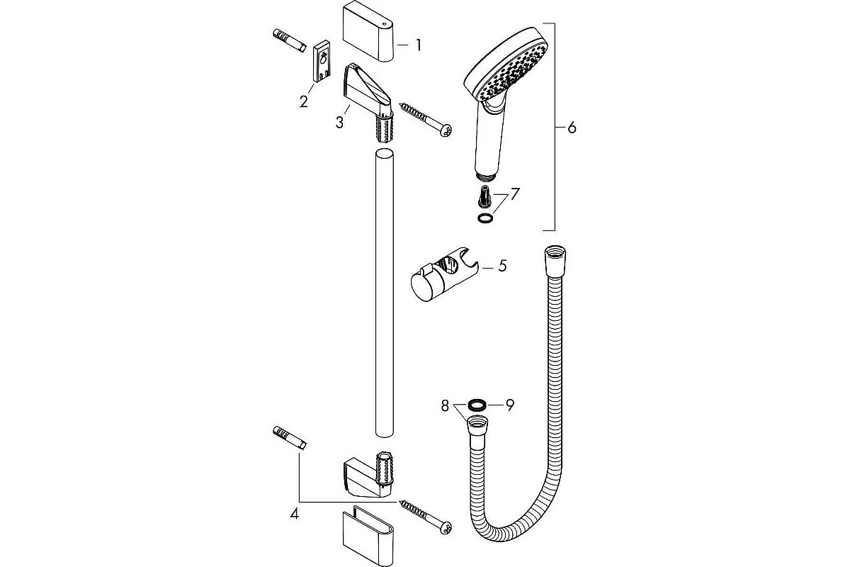 Душевой гарнитур Hansgrohe Crometta Vario 65см 26532400. Hansgrohe 26533400. Кронштейн душевой штанги Damixa. Штанга для душа Hansgrohe.