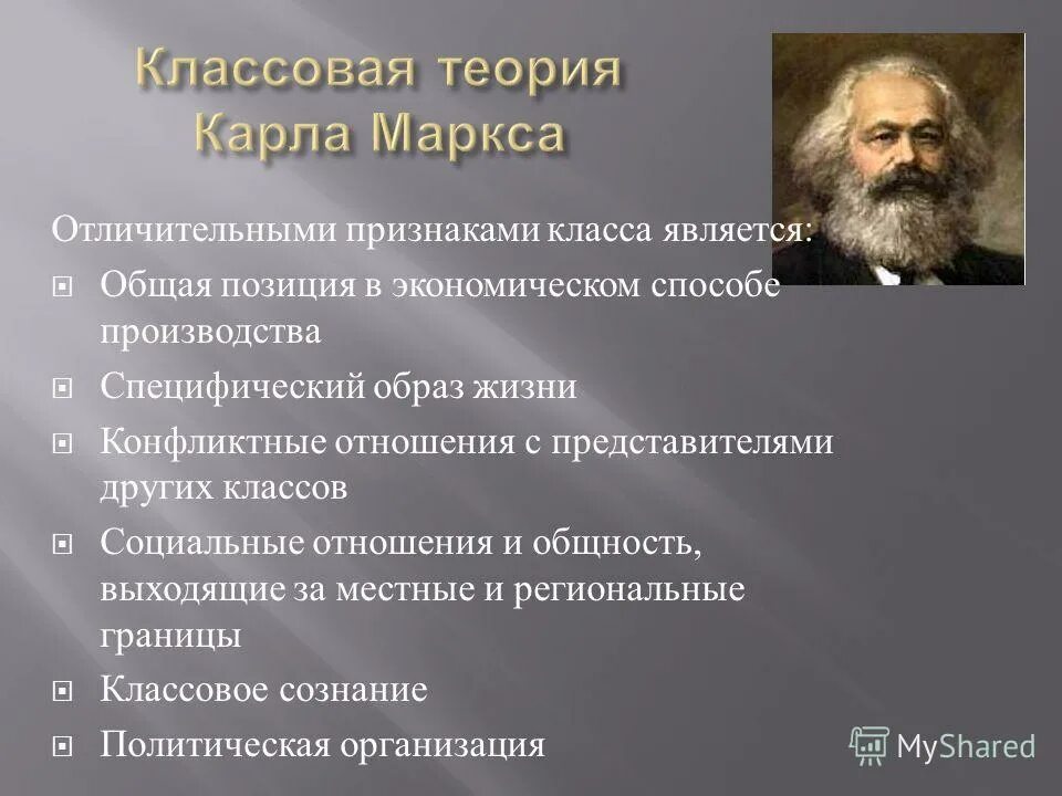 Классовая теория (Автор – к. Маркс).