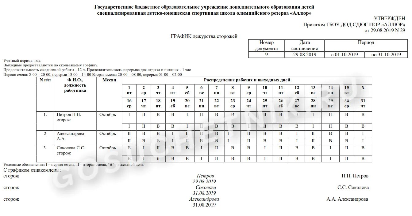 Плавающий график работы это. График сменности сторожей форма. график сменности сторожей образец. сменный график по 12 часов. график сменности двух сторожей.