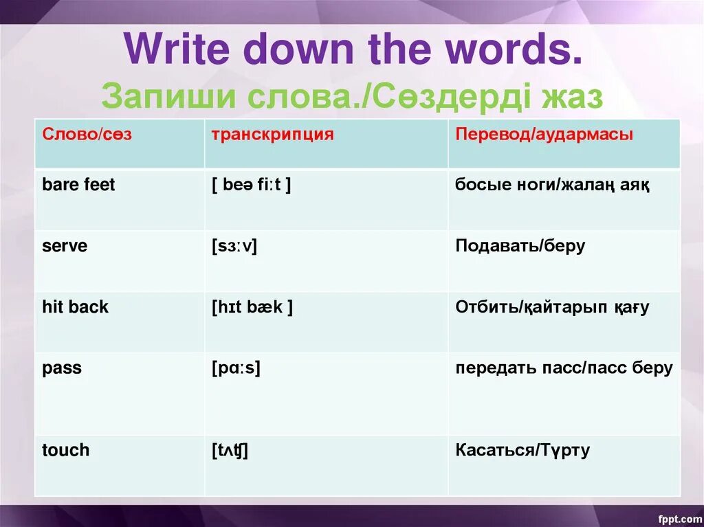 Перевести с английского write