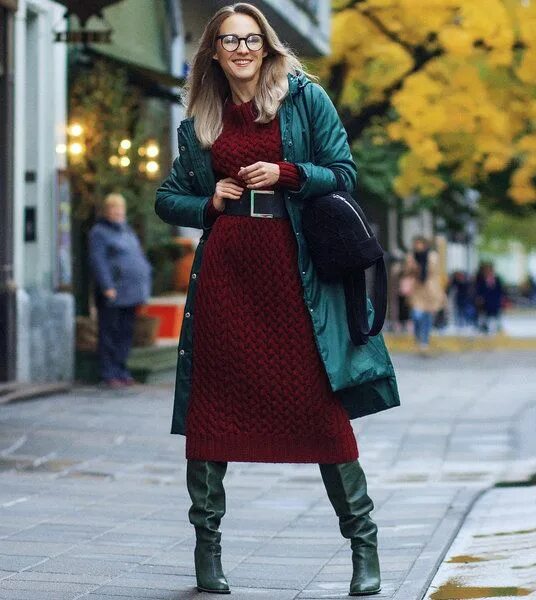 Вязаное платье с курткой фото 35+ Casual dress, long cardigan, scarf, winter boots " Coupon Valid di 2020 Tomb