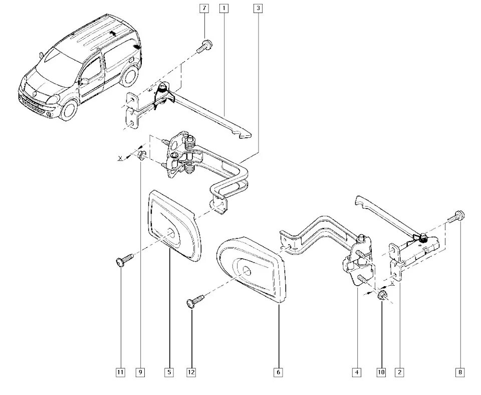 Двери renault kangoo. Накладка ограничителя задней двери Рено Кангу 2. Ограничитель двери Рено Кангу 2. Упор задней двери Рено Кангу 2. Фиксатор задней двери Рено Кангу.