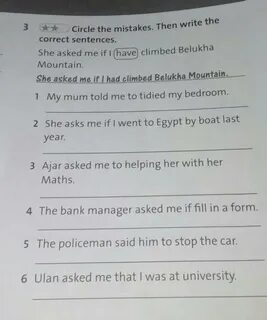 Correct the mistakes write the sentences