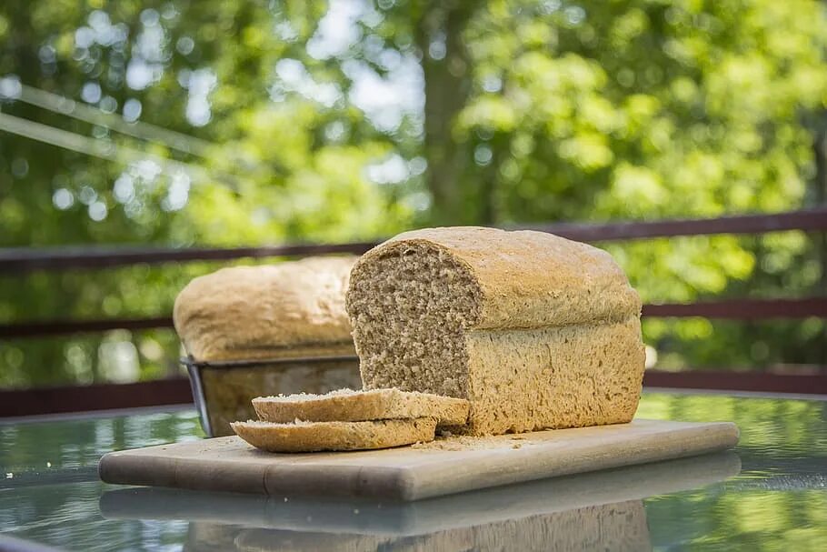 There bread on the table