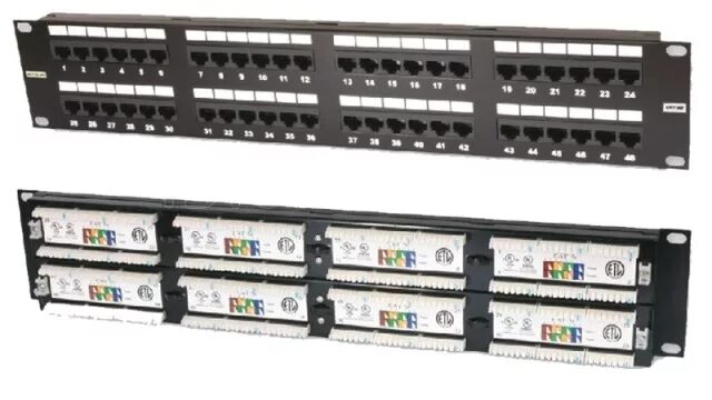 Коммутационная панель 19” моноблочная 27b-u5-24bl. Коммутационная панель 19” 1u, 24 портов 27b-u5-24bl. Коммутационная панель кат. 5е, UTP, 19", 1u, 24xrj45, 568a/b, черный.