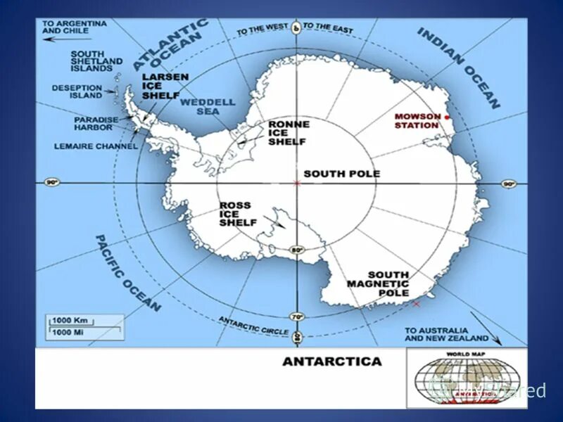 Где находится южный полюс земли физика