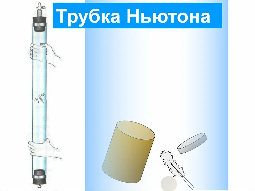 Опыты ускорения свободного падения. Опыт свободное падение трубка Ньютона. Трубка Ньютона физика. Опыт с трубкой Ньютона свободное падение тел. Ньютонова трубка.