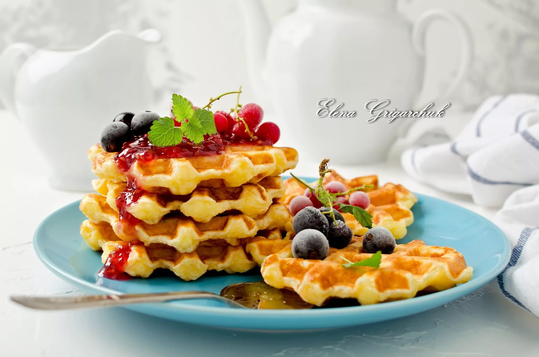 мягкие вафли для электровафельницы с творогом