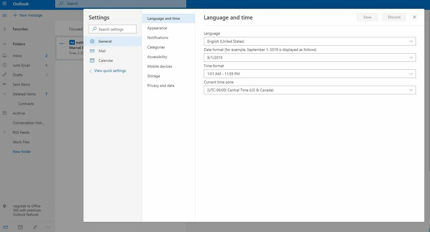 Change language to russian. Language outlook. поменять язык в outlook. как поменять язык в оутлук. как поменять язык в офис 365.