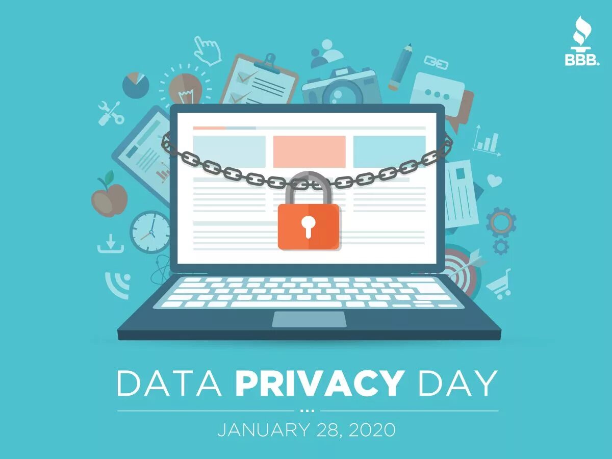 Private day. Баннер в стиле Flat. Баннер в стиле флэт. Data privacy.