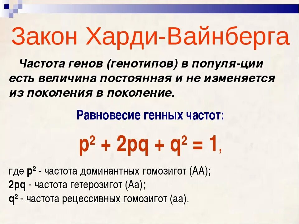 Состояние равновесия харди вайнберга. Закон Харди-Вайнберга формулировка. Формула Харди Вайнберга. Что описывает уравнение Харди-Вайнберга?. Идеальная популяция закон Харди Вайнберга.