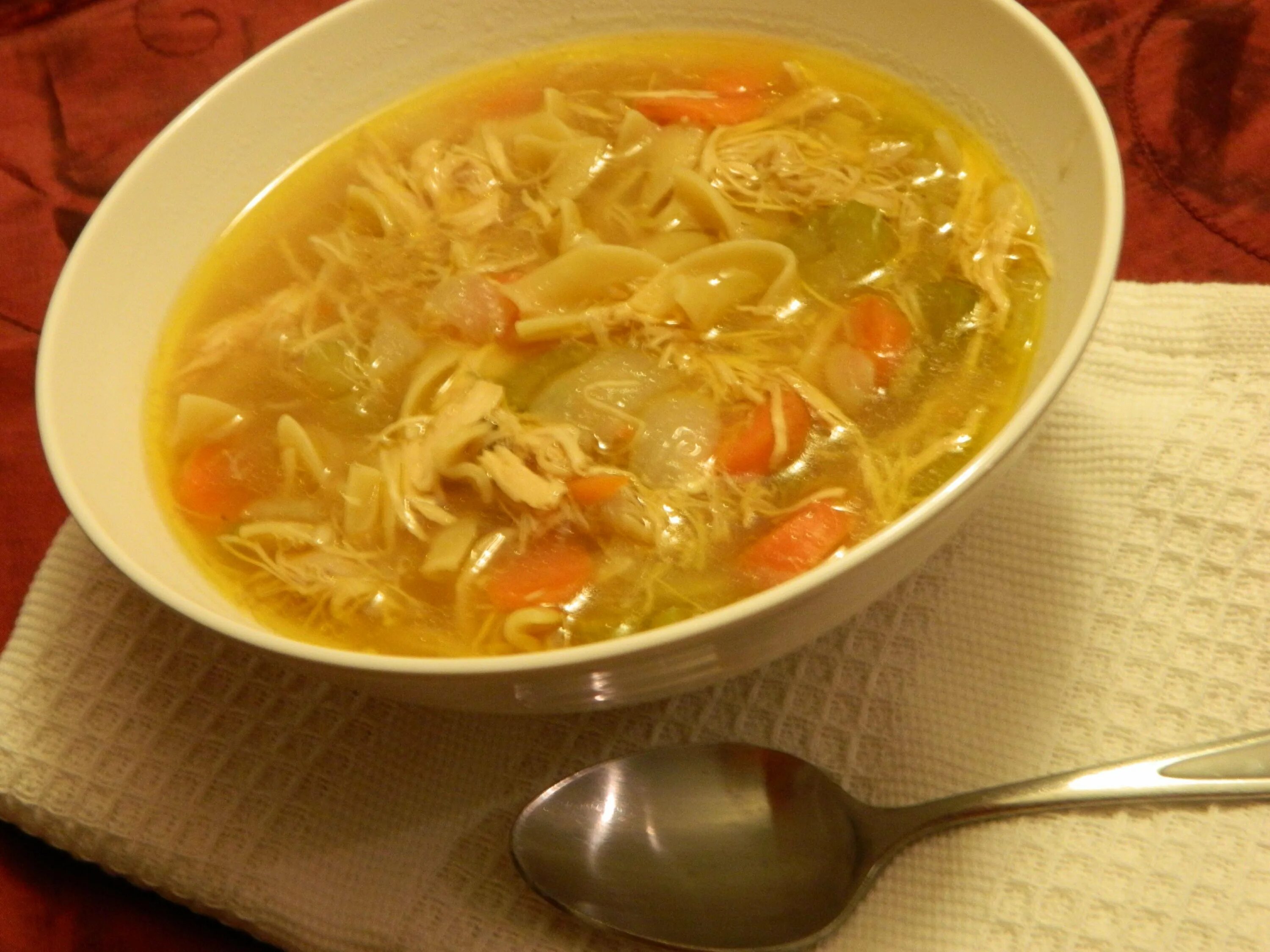 Домашняя лапша с мясом