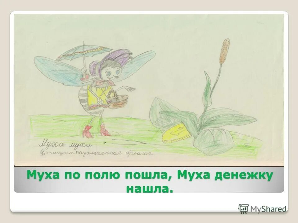 муха муха цокотуха позолоченное брюхо. муха цокотуха денежку нашла. муха по полю. пошла муха на базар и купила самовар. муха-цокотуха.