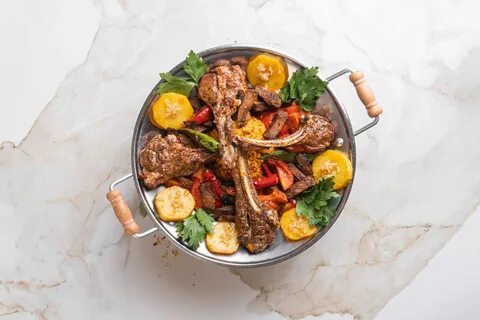 Мясо на садже с овощами