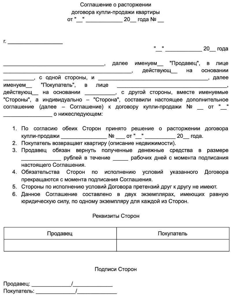 Соглашение о расторжении договора купли продажи жилого дома. Соглашение о расторжении договора купли-продажи квартиры образец. Соглашение о расторжении сделки купли продажи квартиры. Бланк расторжения договора купли продажи автомобиля. Прекращении конвенции