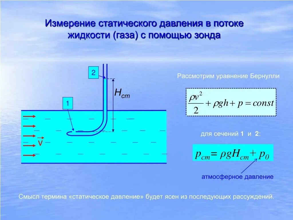 В каком изменяется давления. Измерение статического и динамического давления. Статическое давление в трубе формула. Измерение статического давления в жидкостях. Измерить статическое давление потока.