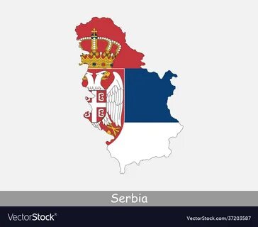 Serbia map flag Royalty Free Vector Image - VectorStock