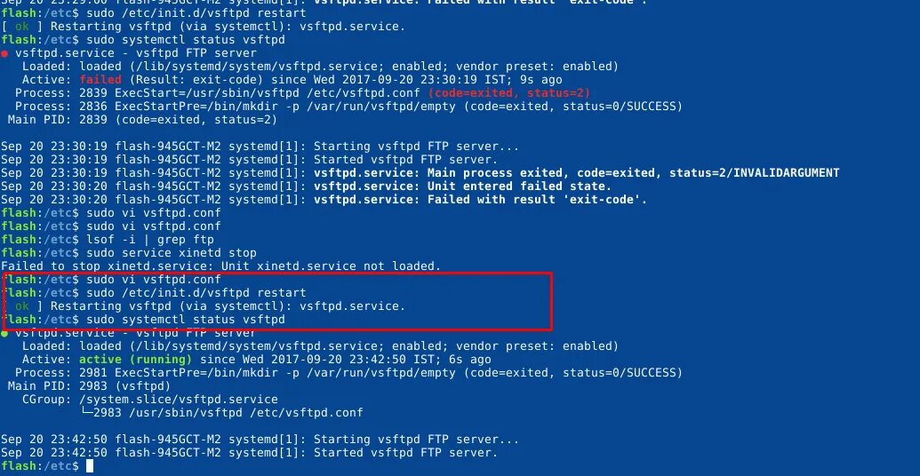 Non zero exit code. Systemctl status FTP.Server. #/Etc/init.d/xinetd restart. Сложность etc. /Etc/services.
