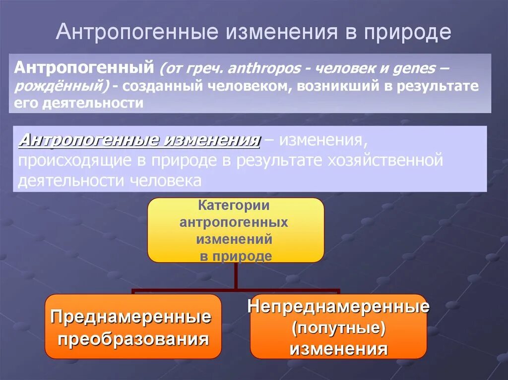 Антропогенные изменения. Категории антропогенных изменений в природе. Антропогенные изменения в природе это. Антропогенные изменения в природе преднамеренные и попутные.