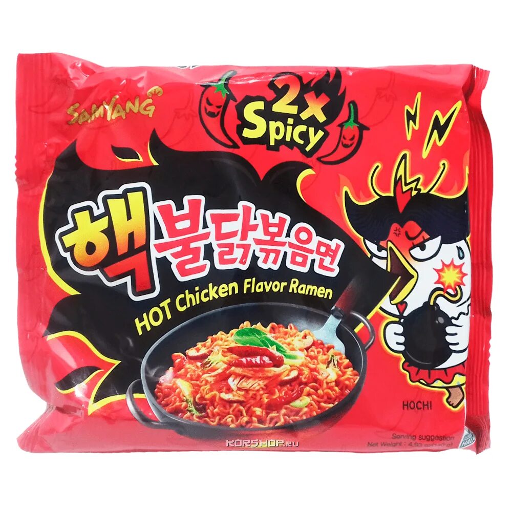 Samyang 2хspicy. Экстра острая лапша со вкусом курицы 2хspicy Samyang,. Экстра острая лапша со вкусом курицы 2хspicy Samyang, Корея, 140 г. Лапша быстрого приготовления корейская Shin Ramyun. Острая лапша купить