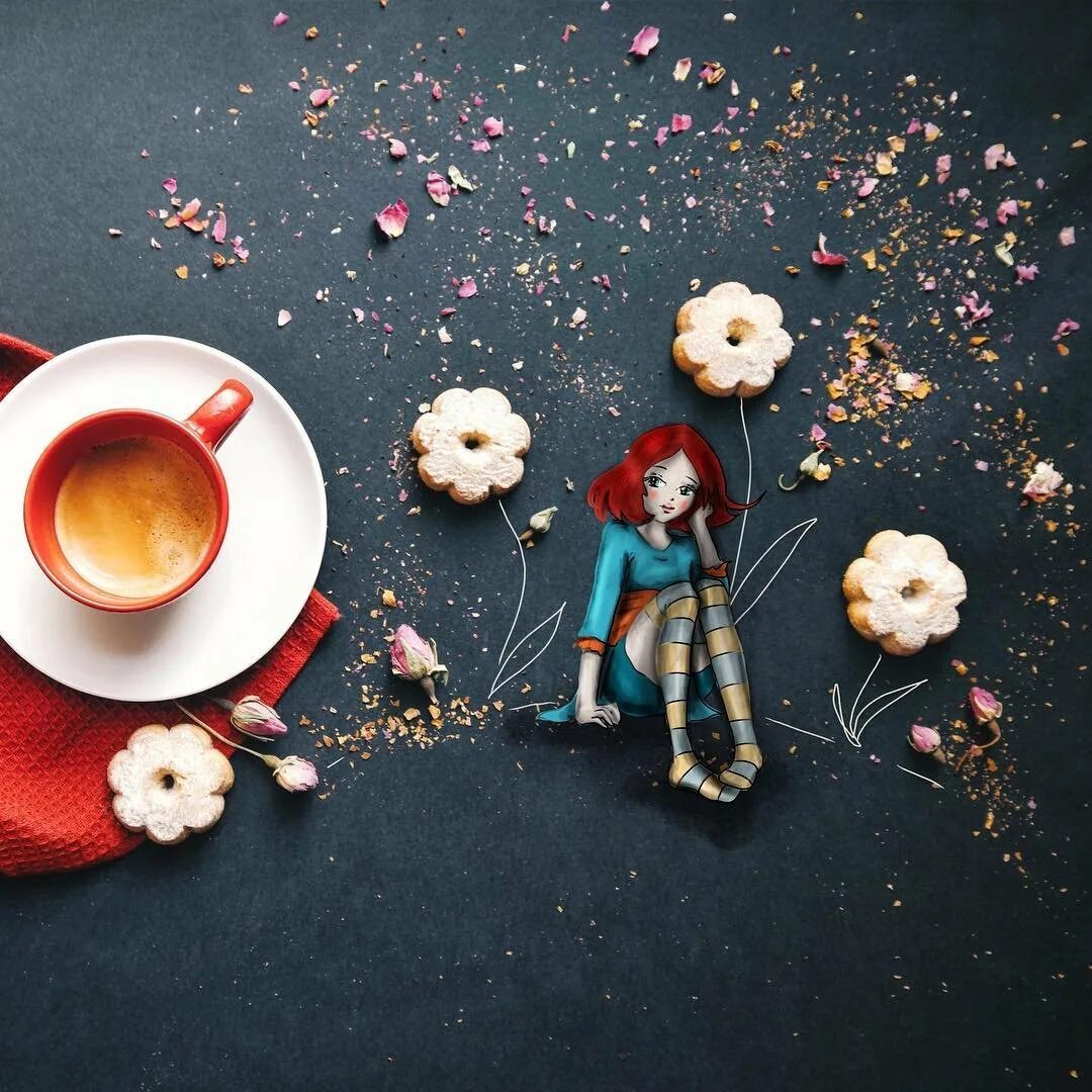 Доброе утро современные картинки. Художник Cinzia Bolognesi. Кофейные картины итальянской художницы Cinzia Bolognesi. Итальянская художница Cinzia Bolognesi утро. Синтия болоньезе.