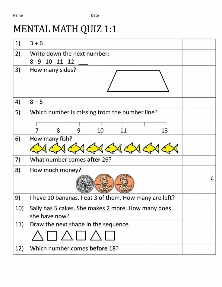 First math. Worksheets 1 класс. Worksheets математика. Math for Grade 1. Mental Math Worksheets.