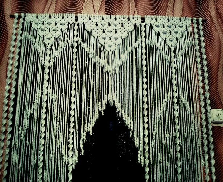 Макраме схемы плетения панно шторки шторки Macrame curtain Macrame patterns, Macrame curtain, Macrame design