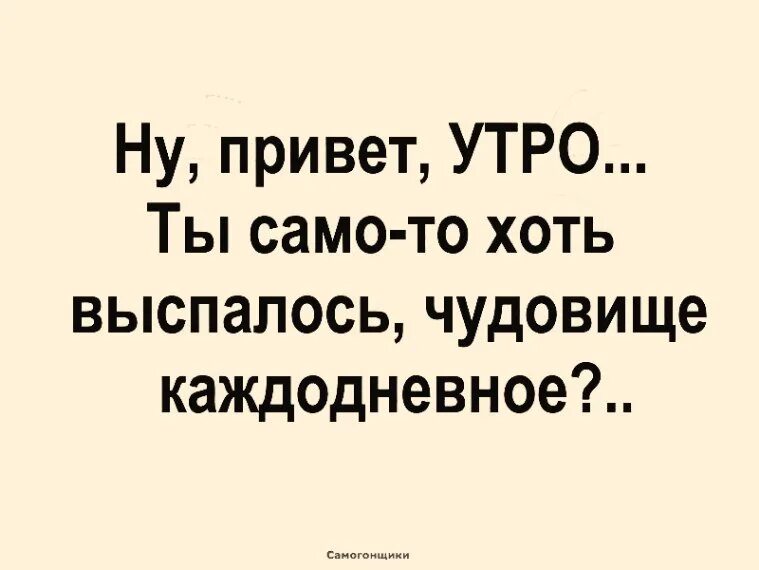 Два привета. Доброе утро чудовище каждодневное. Привет утро ты само-то хоть выспалось чудовище каждодневное. Утро ты хоть само выспалось. Чудовище ты хоть само выспалось.