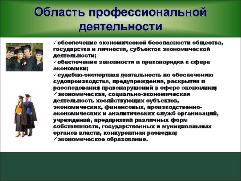 Экономическая безопасность. Область профессиональной деятельности. Обеспечение экономической безопасности. Безопасность и профессиональная деятельность. Экономическая безопасность проект