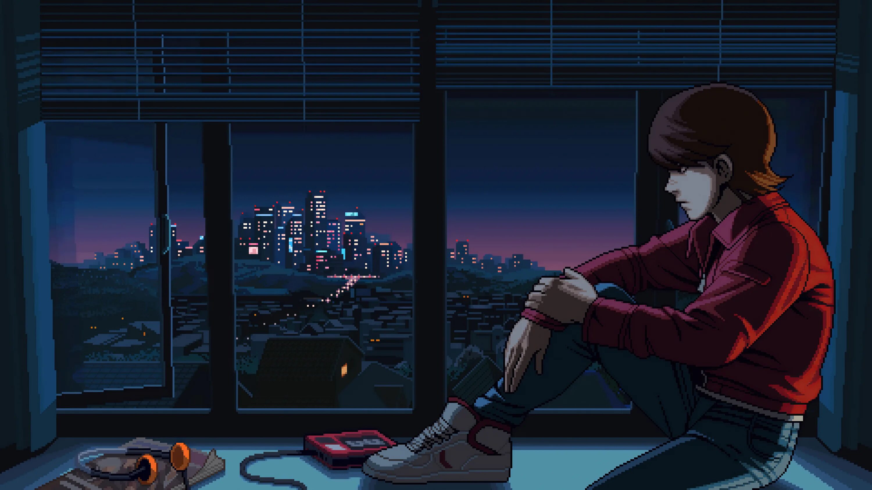 Bit late. Арты в стиле lo-Fi. Аниме ночь. Аниме город. Аниме обои.