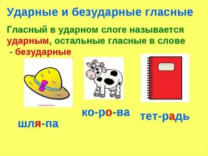 Ударный гласный звук правило