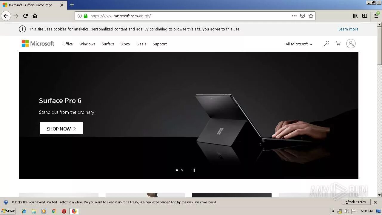 Microsoft page. Microsoft page