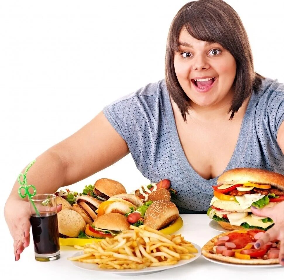 Ешь и толстым становишься. Толстушка с едой. Еда на женщине. Человек много ест. Толстая женщина с едой.