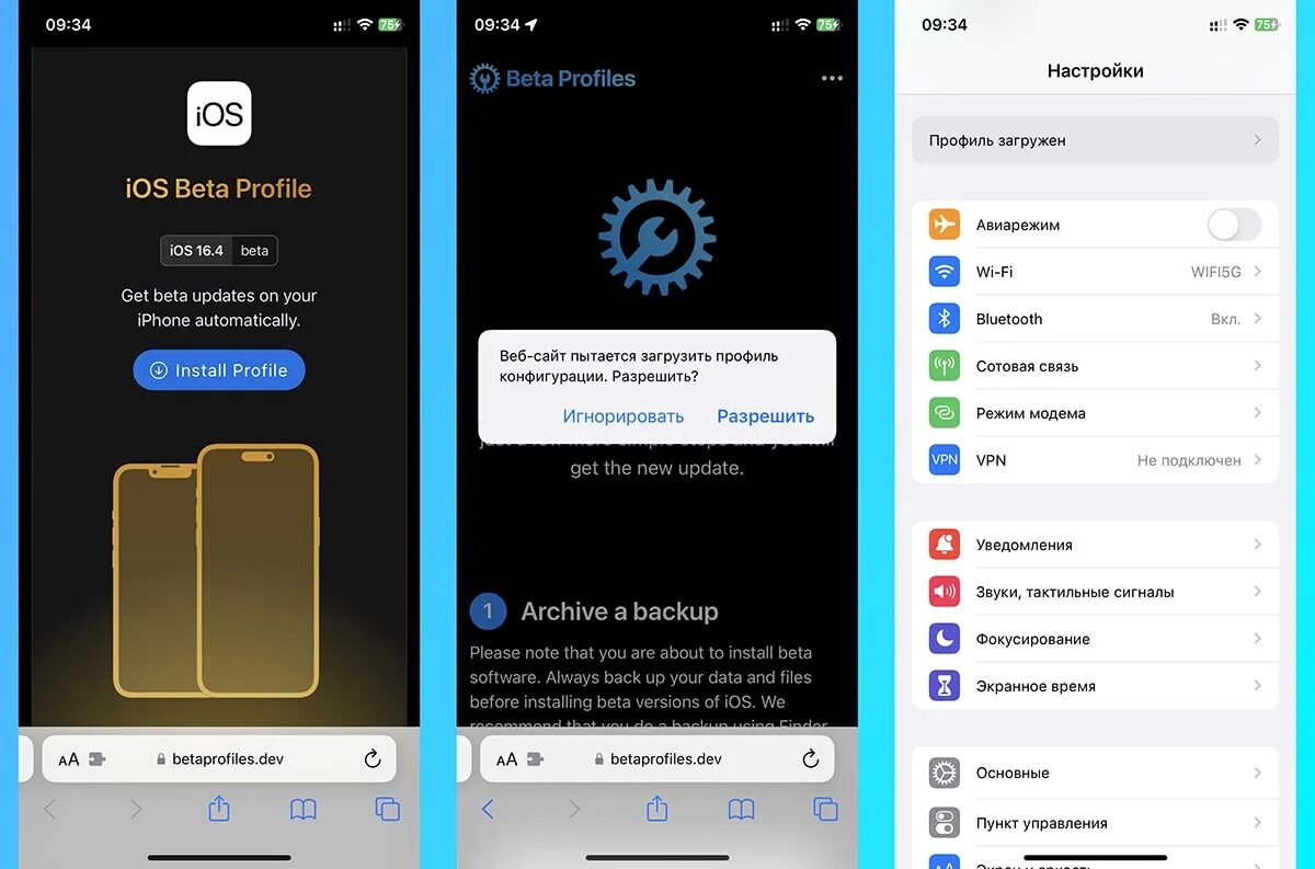 Установить версию ios