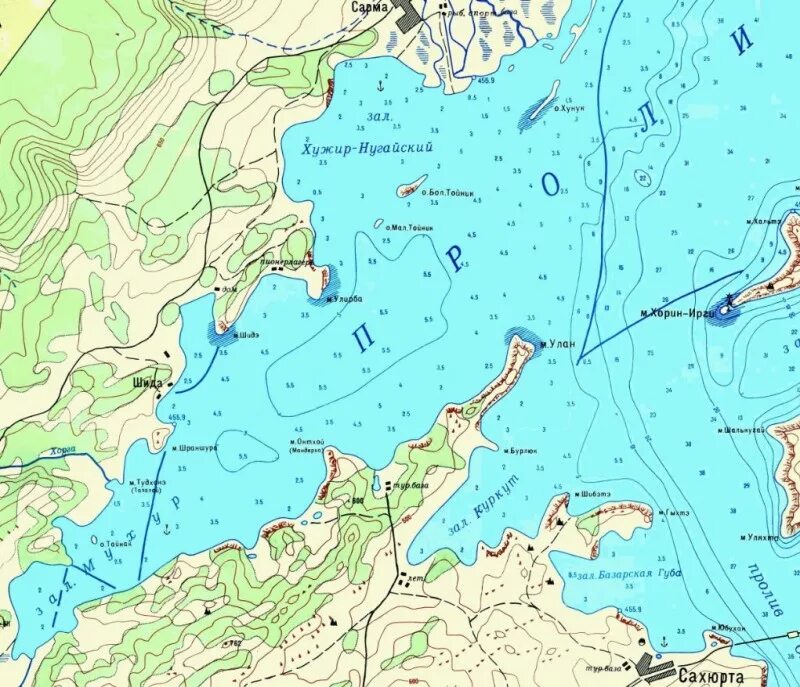 Где находится байкальское море. Шидинский залив Байкал. Залив Мандархан на Байкале на карте. Карта малого моря Байкал с бухтами. Залив Малое море Байкал.