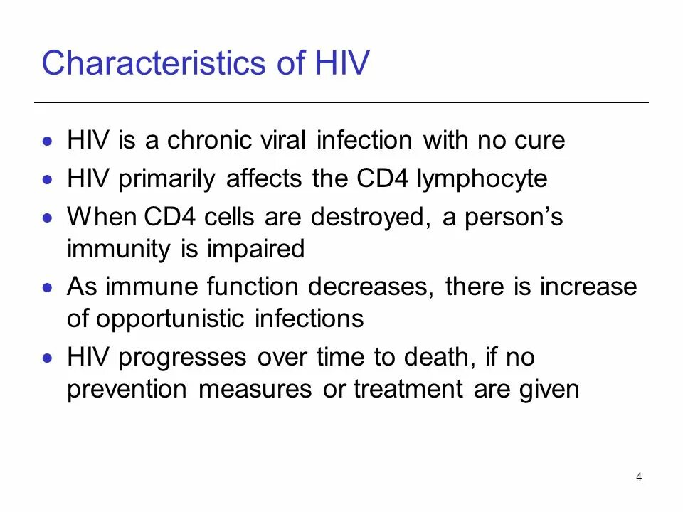 HIV Resistance. Main characteristics