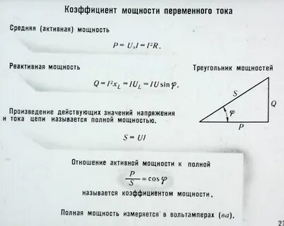 Коэффициент реактивной мощности cos