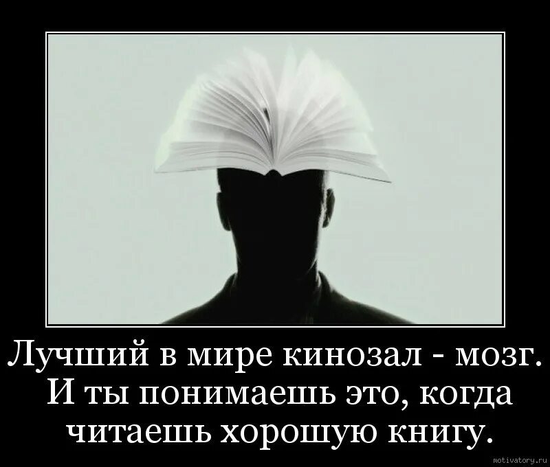 Я люблю читать книги потому что. Лучший в мире кинозал это мозг. Книга мозг. Библиотечные мотиваторы. Чтение лучшее лекарство.