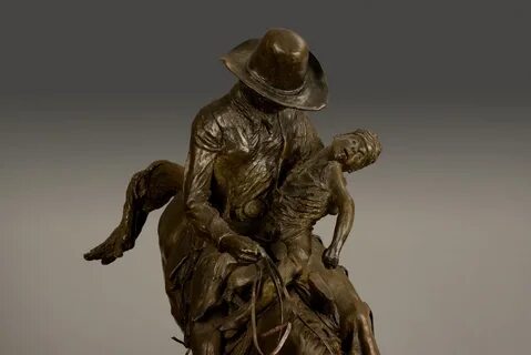 Bronze cowboy statue prank