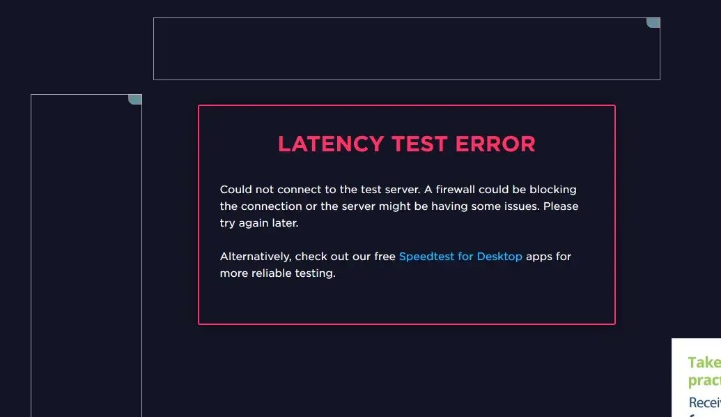 Latency test. Error-тест.. Ошибка спидтеста. Latency для чайников.