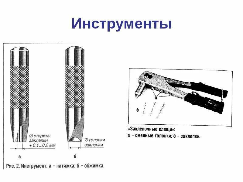 Основные инструменты для разметки заклепочного соединения