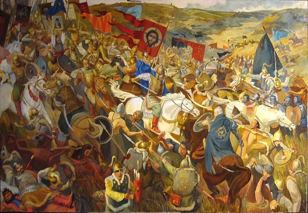Татаро монгольское иго князья. Присекин Куликовская битва картина.