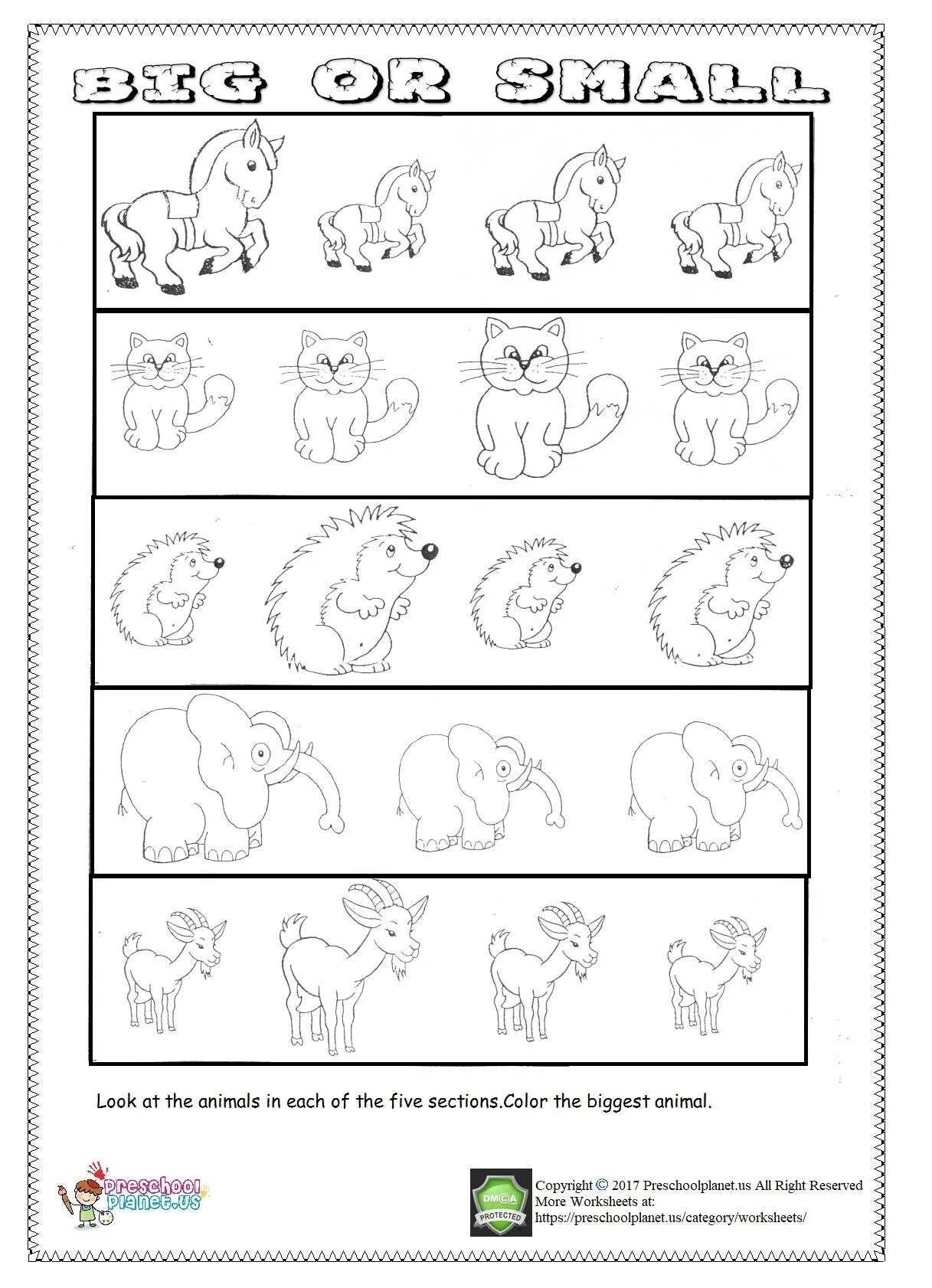 Big small задания для малышей. Big or small worksheets for kids. Животные на английском задания. Big little задания. Worksheets for little kids.