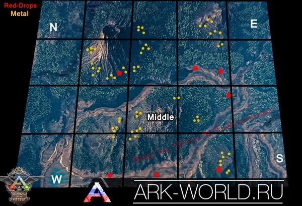 Карта АРК. Карта металла АРК. Ark металл на карте. Залежи металла в АРК.
