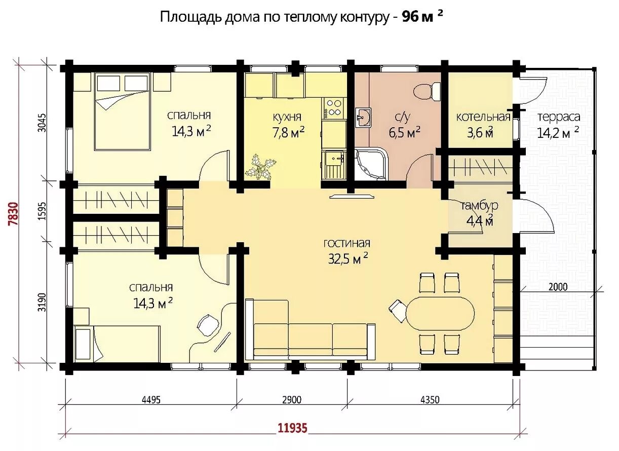 Планировка дома 96 кв м. Дом 96 квадратных метров.