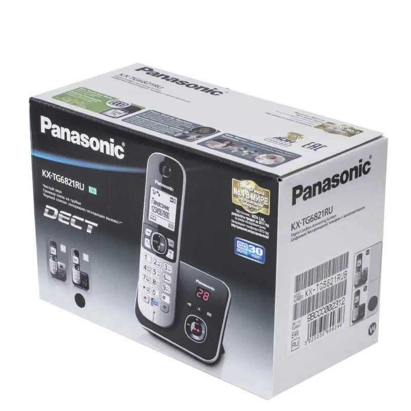 Kx tg6821rub. Радиотелефон panasonic kx-tg6821rub черный.